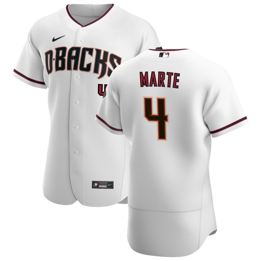 Arizona Diamondbacks 4 Ketel Marte Men Nike White Crimson Authentic Home Team MLB Jersey